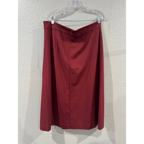Ann Taylor Maroon Faux Wrap Skirt size 14 - Picture 4 of 6
